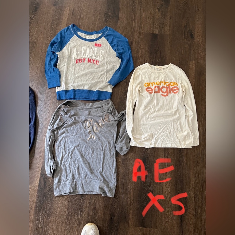 American Eagle/hollister/fitch y2k XS/S bundle-7 long sleeve shirts teen/women